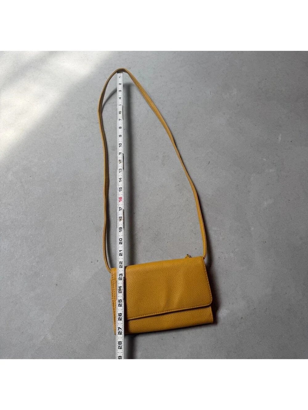 Mustard Yellow Faux Leather Purse Crossbody Wallet